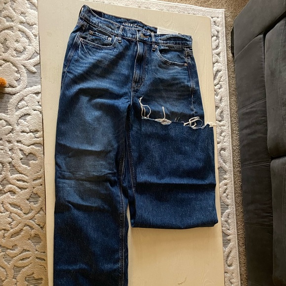 American Eagle Outfitters Denim - American Eagle Super High Rise Baggy Wide Leg Jeans Size 8